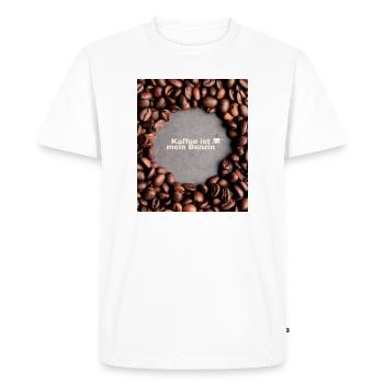 Le café est mon essence – Drôle de dicton sur le café - T-shirt Premium bio Homme - blanc - Devant - Nico (187cm)