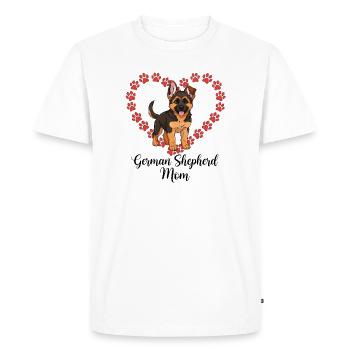 German Shepherd Mama Heart - Men's Premium Organic T-Shirt - white - Front - Nico (187cm)