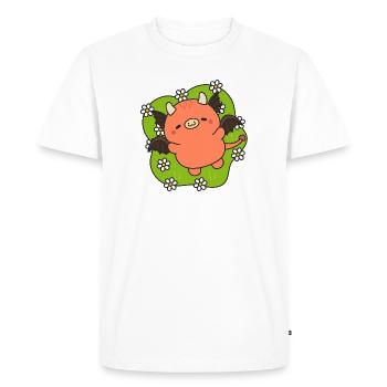 Demonette des Fleurs Paisible - T-shirt Premium bio Homme - blanc - Devant - Nico (187cm)