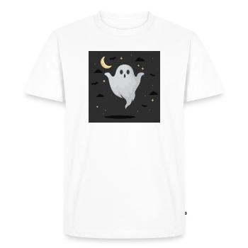 Fantôme nocturne sur fond sombre - T-shirt Premium bio Homme - blanc - Devant - Nico (187cm)