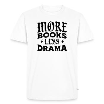 Plus de livres, moins de drame - T-shirt Premium bio Homme - blanc - Devant - Nico (187cm)