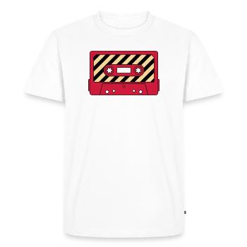 Cassette Mixtape Rétro – Motif culte de la musique - T-shirt Premium bio Homme - blanc - Devant - Nico (187cm)
