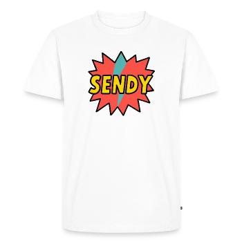 SENDY!  - Men's Premium Organic T-Shirt - white - Front - Nico (187cm)