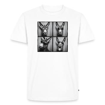 Funny Donkey Sunglasses - Men's Premium Organic T-Shirt - white - Front - Nico (187cm)
