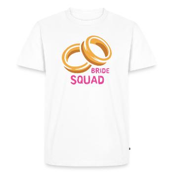 Bride squad anneaux enterrement de vie de jeune fille - T-shirt Premium bio Homme - blanc - Devant - Nico (187cm)