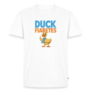 Duck Fiabetes Duck Diabetes Awareness Blue Ribbon - Men's Premium Organic T-Shirt - white - Front - Nico (187cm)