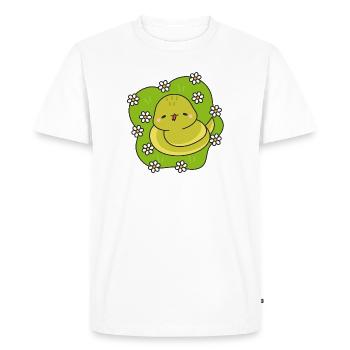 Yellow snake and daisies - Men's Premium Organic T-Shirt - white - Front - Nico (187cm)