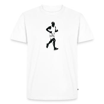 Coureur - Logo Cool Silhouette - T-shirt Premium bio Homme - blanc - Devant - Nico (187cm)