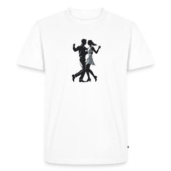 Couple dansant - Logo Cool Silhouette - T-shirt Premium bio Homme - blanc - Devant - Nico (187cm)