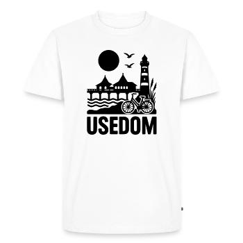 Usedom Island - Men's Premium Organic T-Shirt - white - Front - Nico (187cm)