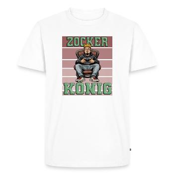 Gamer King - manette de jeu - T-shirt Premium bio Homme - blanc - Devant - Nico (187cm)