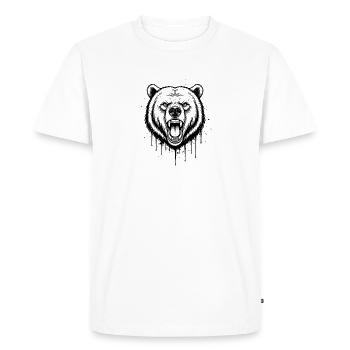 Bear Roaring Design - Men's Premium Organic T-Shirt - white - Front - Nico (187cm)