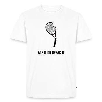 Ace It or Break It – Tennis Humour Design - T-shirt Premium bio Homme - blanc - Devant - Nico (187cm)