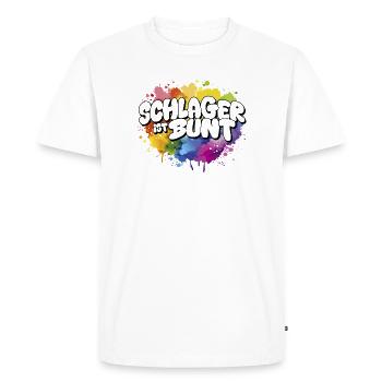 Schlager est un arc-en-ciel coloré LGBTIQ - T-shirt Premium bio Homme - blanc - Devant - Nico (187cm)