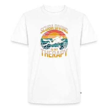 Scuba Diving Is My Therapy Retro Diving Ocean - Men's Premium Organic T-Shirt - white - Front - Nico (187cm)