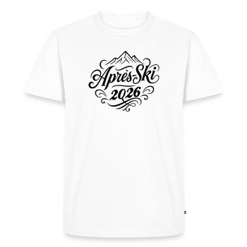 Après-ski 2026 - T-shirt Premium bio Homme - blanc - Devant - Nico (187cm)