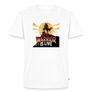 Guerrier sur la falaise coucher de soleil - T-shirt Premium bio Homme - blanc - Devant - Nico (187cm)