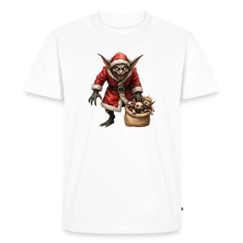 Christmas Goblin with Creatures - Men's Premium Organic T-Shirt - white - Front - Nico (187cm)