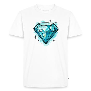 Illustration de cristal de diamant bleu - T-shirt Premium bio Homme - blanc - Devant - Nico (187cm)