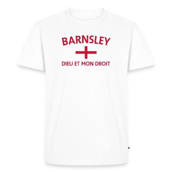 Emblème de Barnsley drapeau de l’Angleterre - T-shirt Premium bio Homme - blanc - Devant - Nico (187cm)