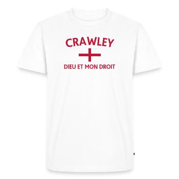 Crawley Crest avec Dieu et Mon Droit - T-shirt Premium bio Homme - blanc - Devant - Nico (187cm)