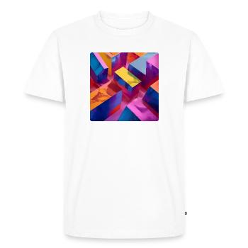 Blocs 3D néon colorés avec effet brillant - T-shirt Premium bio Homme - blanc - Devant - Nico (187cm)