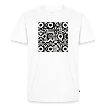 Géométrie abstraite à motif noir et blanc - T-shirt Premium bio Homme - blanc - Devant - Nico (187cm)