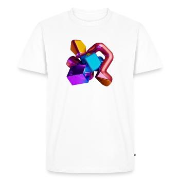 Abstract 3D Geometry Shapes Colorful - Men's Premium Organic T-Shirt - white - Front - Nico (187cm)