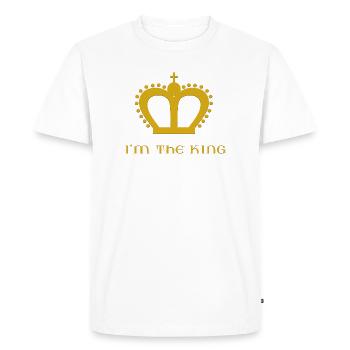 Je suis le roi - T-shirt Premium bio Homme - blanc - Devant - Nico (187cm)