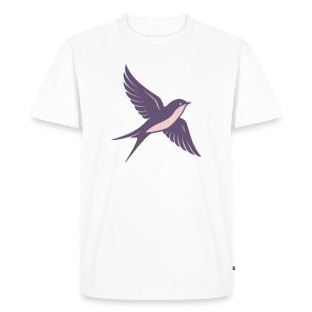 Colibri violet pastel ailes élancées - T-shirt Premium bio Homme - blanc - Devant - Nico (187cm)