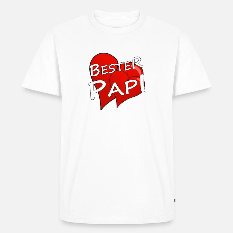 BESTER PAPI - Männer Premium Bio T-Shirt - Weiß