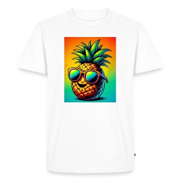 Ananas - T-shirt Premium bio Homme - blanc - Devant - Nico (187cm)