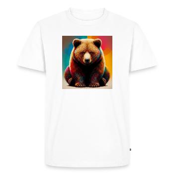 bear - Men's Premium Organic T-Shirt - white - Front - Nico (187cm)