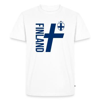 Finland Line Art | Sporty Casual Style - Men's Premium Organic T-Shirt - white - Front - Nico (187cm)