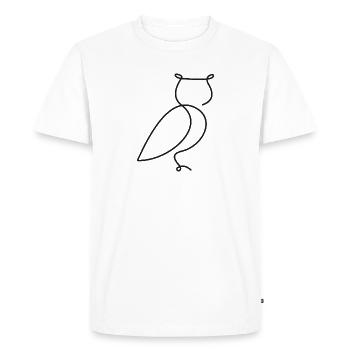Croquis de hibou - Motif d’oiseau élégant - T-shirt Premium bio Homme - blanc - Devant - Nico (187cm)