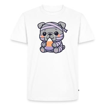 Dog Mummy Candy Corn - Men's Premium Organic T-Shirt - white - Front - Nico (187cm)