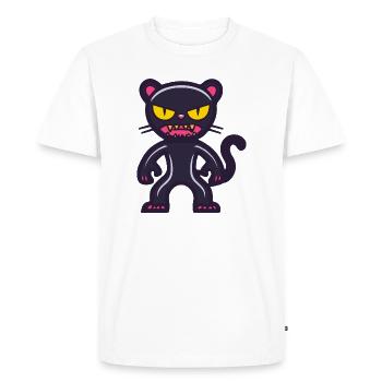 Panther Halloween Comic Funny - Men's Premium Organic T-Shirt - white - Front - Nico (187cm)