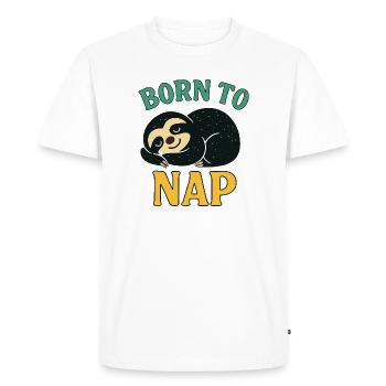 Né pour faire la sieste paresseux - T-shirt Premium bio Homme - blanc - Devant - Nico (187cm)