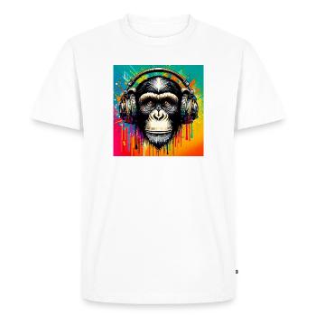 Singe chimpanzé - T-shirt Premium bio Homme - blanc - Devant - Nico (187cm)
