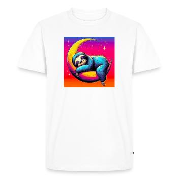 La paresse dort sur la Lune - T-shirt Premium bio Homme - blanc - Devant - Nico (187cm)