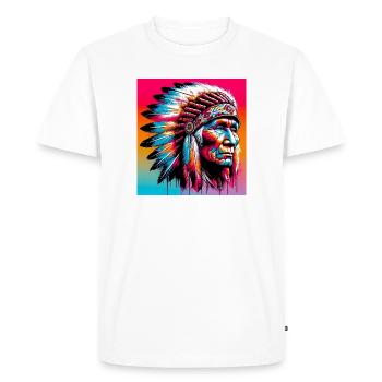 American Indian American - Men's Premium Organic T-Shirt - white - Front - Nico (187cm)