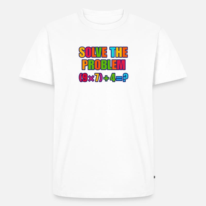 67 Meme, Solve the Problem Math Puzzle  - Men's Premium Organic T-Shirt - white