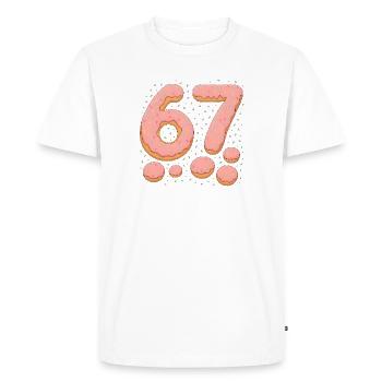 Sweet 67 Donut Typographie Célébration - T-shirt Premium bio Homme - blanc - Devant - Nico (187cm)
