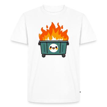 Poubelle enflammée mignonne - T-shirt Premium bio Homme - blanc - Devant - Nico (187cm)