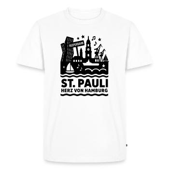 Hamburg St Pauli - Men's Premium Organic T-Shirt - white - Front - Nico (187cm)