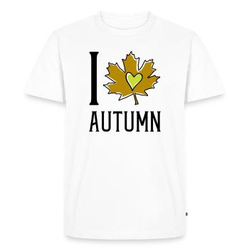 Heart in the autumn leaf - Men's Premium Organic T-Shirt - white - Front - Nico (187cm)