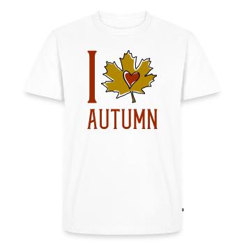 Autumn Leaf Heart Motif - Men's Premium Organic T-Shirt - white - Front - Nico (187cm)