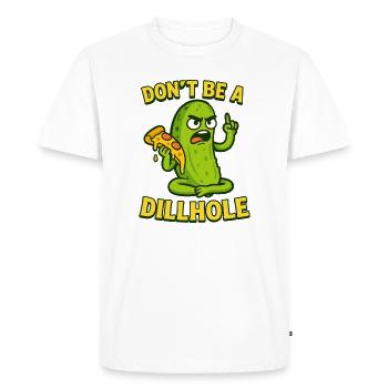 Funny Pickle Meme Design - Ne soyez pas un trou d’aneth ! - T-shirt Premium bio Homme - blanc - Devant - Nico (187cm)