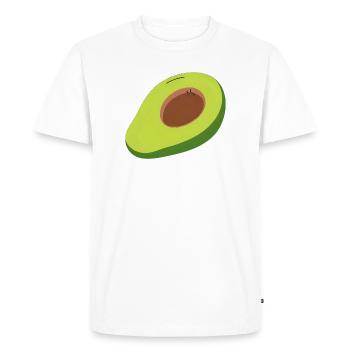 Avocado Halbschnitt Illustration - Men's Premium Organic T-Shirt - white - Front - Nico (187cm)