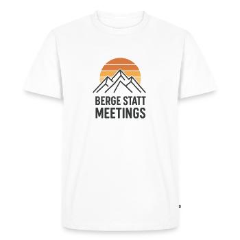 La montagne au lieu des rencontres - T-shirt Premium bio Homme - blanc - Devant - Nico (187cm)
